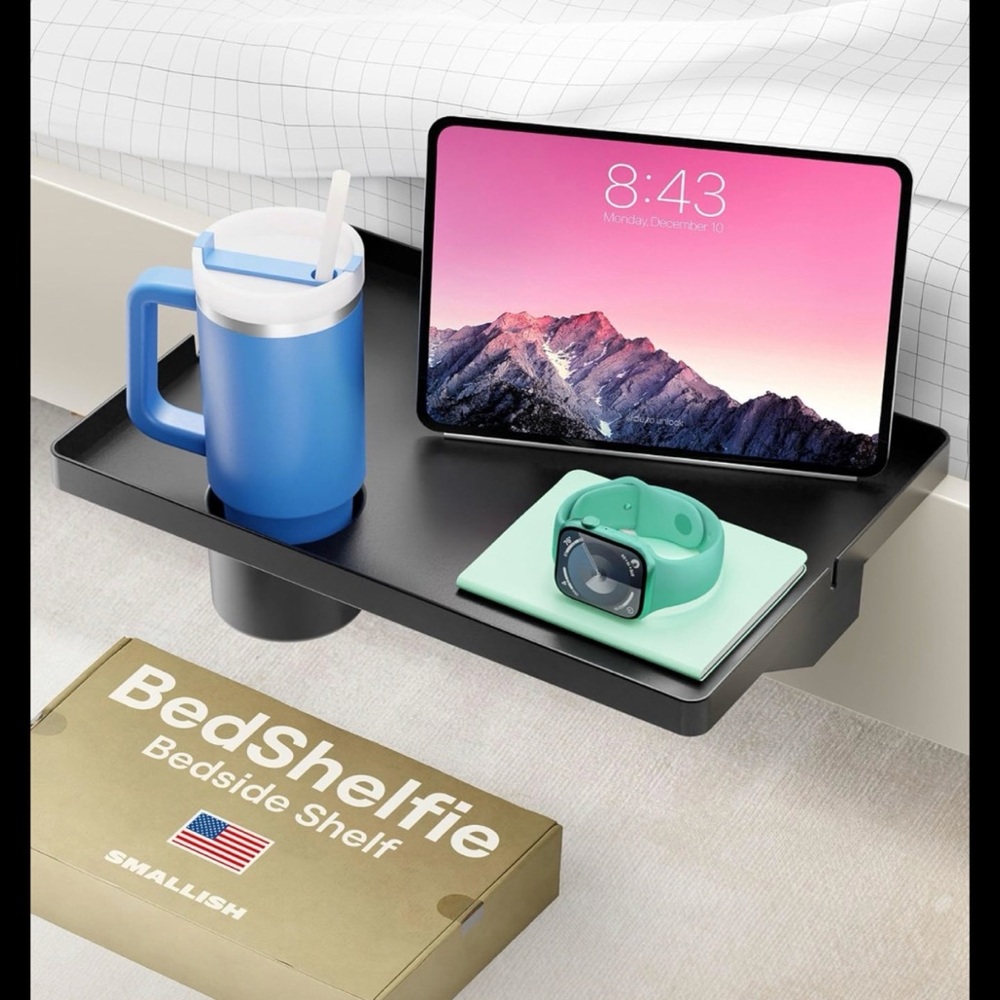 ◾️The Original BedSheflie ™ (Compact) w/Cupholder- True Black◾️